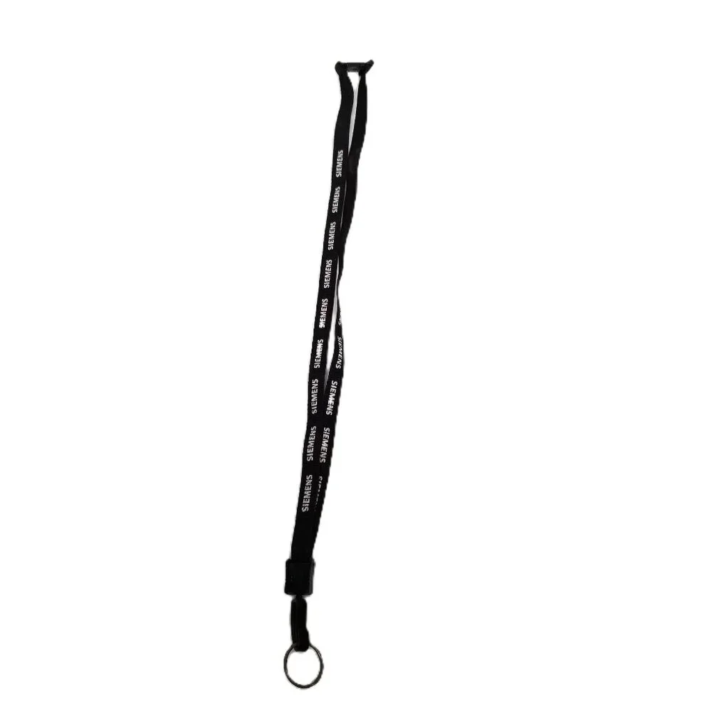 Siemens Branded Lanyards Lot of 6 Black Promotional ID Badge Keychain